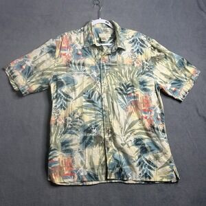 The Territory Ahead Hawaiian Shirt Mens Large L Green Floral Island Aloha Palm